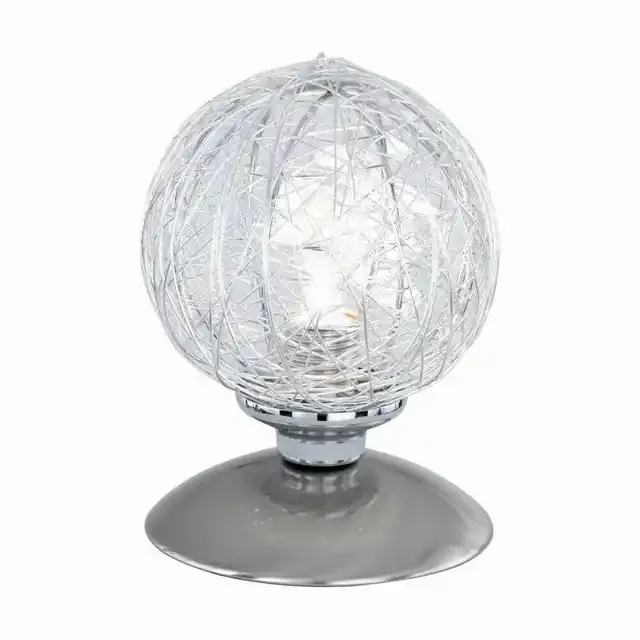 WOMBLE Satin Steel with Wire Mesh Shade Touch Dim Table Lamp