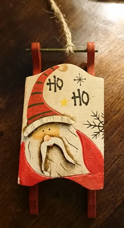 Wooden decorative Sled Decoration – HO! HO! HO!