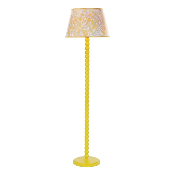 Wooden Yellow Floor Lamp With Shade (0183SPO4926)