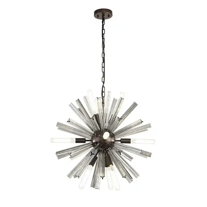 Woxsall 600 Glass Chandelier – Brown Oxide and Smoked Glass – Online Lighting