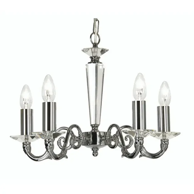 Wren 5 Light Chrome with Crystal Dual Mount Pendant Light