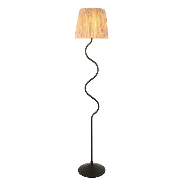 Wriggle Matt Black with Tapered Shade Floor Lamp