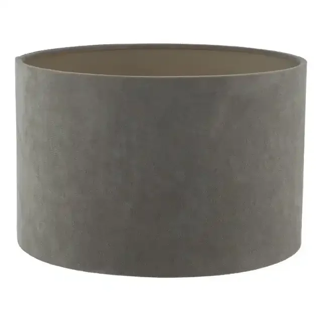 Wycliffe Grey Velvet Drum 31cm Shade Only