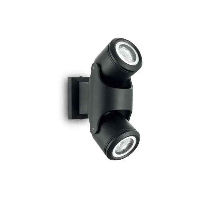 Xeno PL2 2 Light Black with Adjustable Diffuser IP44 Wall or Ceiling Spotlight