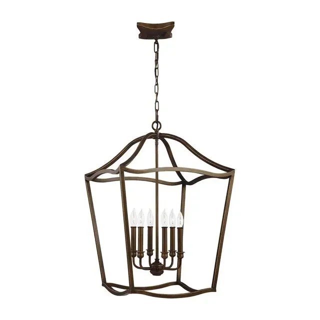 Yarmouth 6 Light Painted Aged Brass Pendant Light