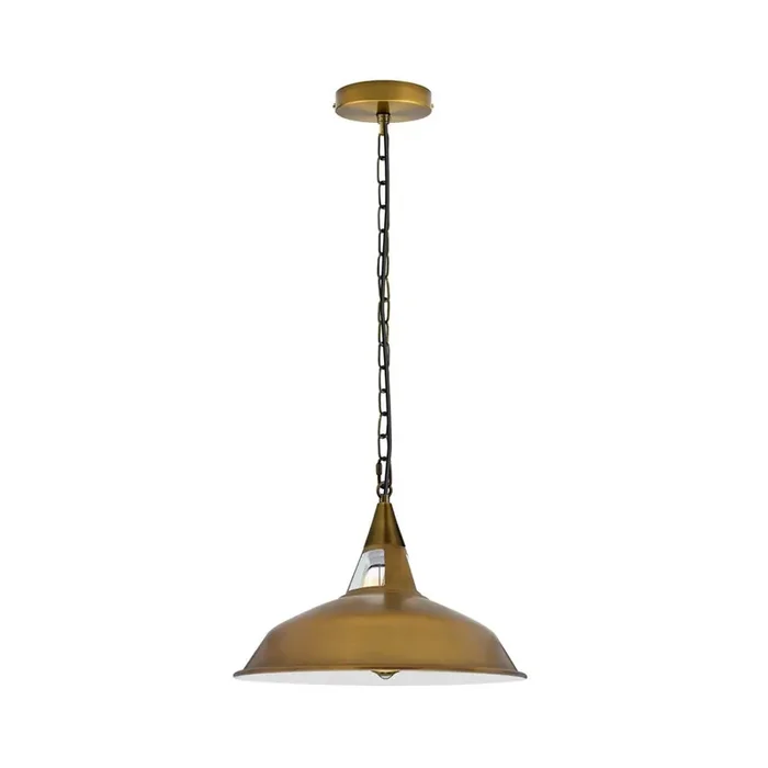 Yellow Brass Barn Style Industrial Pendant Light – With Chain