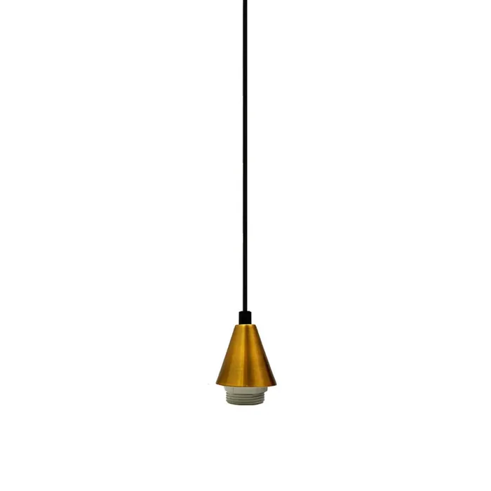 Yellow Brass Cone Pendant Light Fitting – Without Bulb