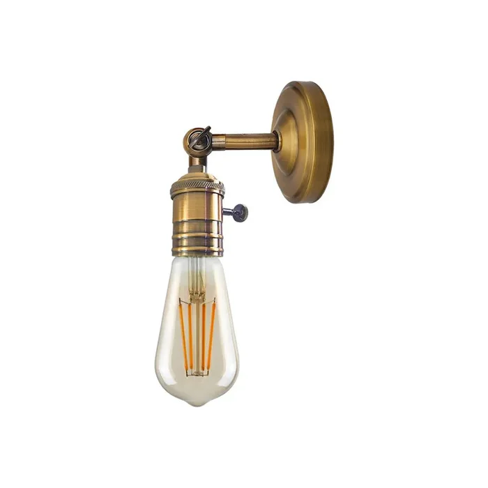 Yellow Brass Vintage Industrial Wall Light Fixture – Without Bulb