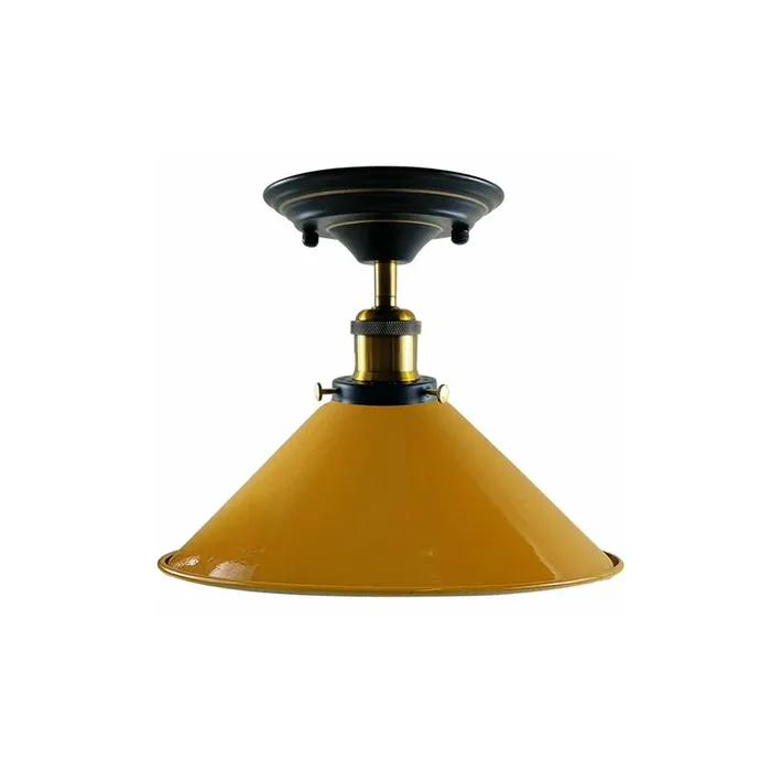 Yellow Cone Vintage Style Ceiling Light – Flush Mounted