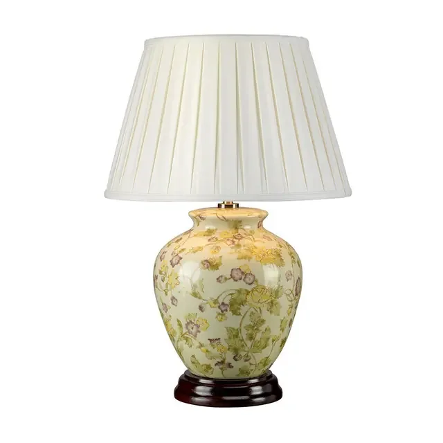 Yellow Flower with White Shade Table Lamp