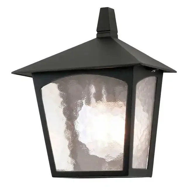 York Black Lantern IP44 Wall Light