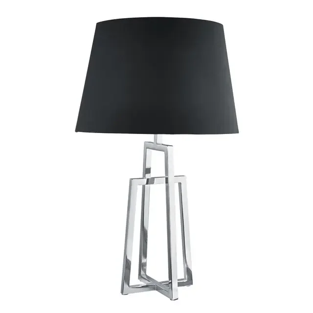 York Chrome Crossed Frame with Black Shade Table Lamp