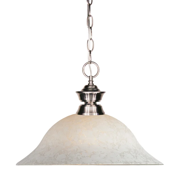 Z-Lite 100701BN-WM16 Riviera One Light Pendant, Brushed Nickel