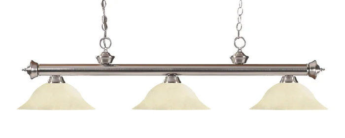 Z-Lite 100703BN-GM16 Riviera Three Light Island Pendant, Brushed Nickel