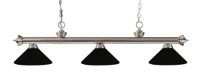 Z-Lite 100703BN-MMB Riviera Three Light Island Pendant, Brushed Nickel