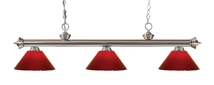 Z-Lite 100703BN-PRD Riviera Three Light Island Pendant, Brushed Nickel