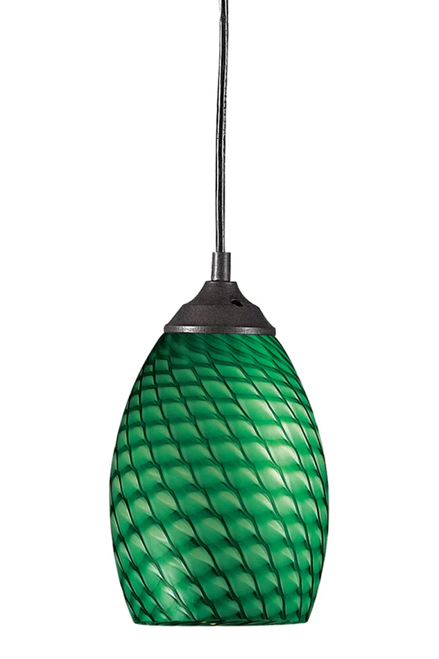 Z-Lite 131-GREEN Jazz One Light Mini Pendant, Sand Black