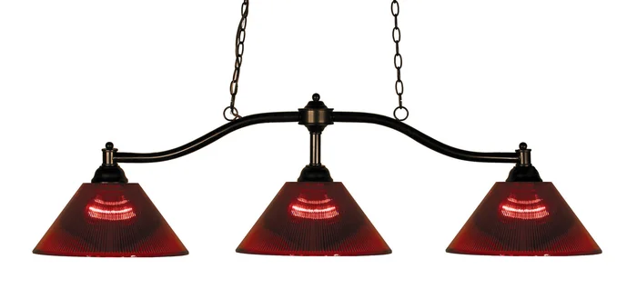 Z-Lite 147BRZ-ARBG Chance Three Light Island Pendant, Bronze