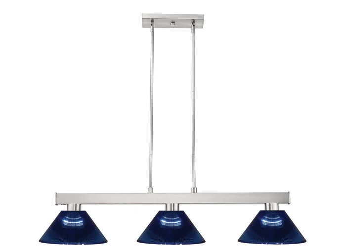 Z-Lite 152BN-ARDB Cobalt Three Light Island Pendant, Brushed Nickel