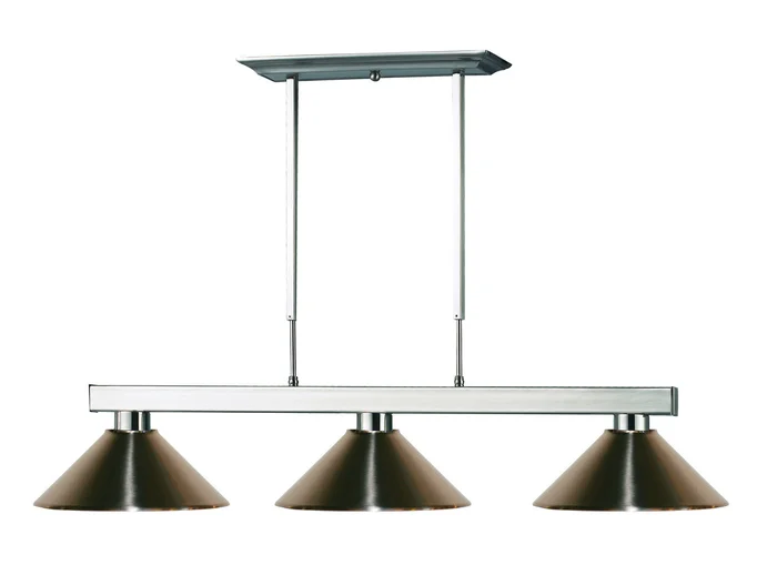 Z-Lite 152BN-MBN Players Three Light Island Pendant, Brushed Nickel
