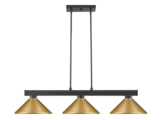 Z-Lite 152MB-MSG Cobalt Three Light Island Pendant, Matte Black
