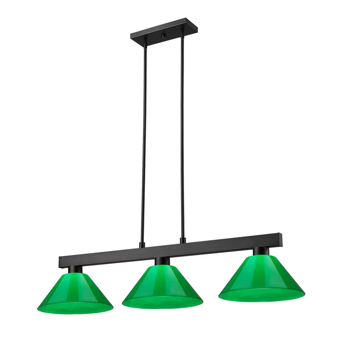 Z-Lite 152MB-PGR Cobalt Three Light Island Pendant, Matte Black