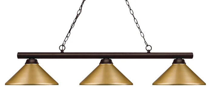 Z-Lite 155-3BRZ-MSG Shooter Three Light Island Pendant, Bronze