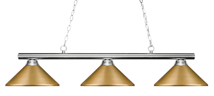 Z-Lite 155-3CH-MSG Sharp Shooter Three Light Island Pendant, Chrome