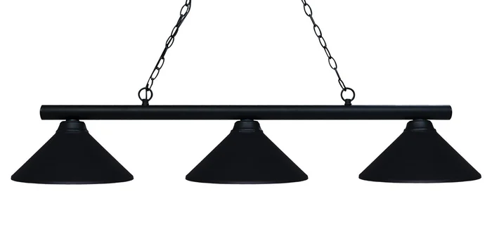 Z-Lite 155-3MB-MMB Sharp Shooter Three Light Island Pendant, Matte Black