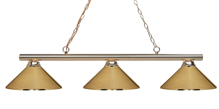 Z-Lite 155-3PB-MPB Sharp Shooter Three Light Island Pendant, Polished Brass