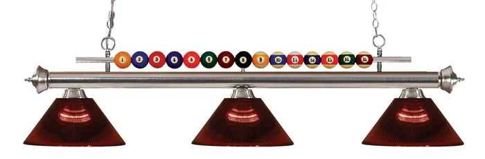 Z-Lite 170BN-ARBG Shark Three Light Island Pendant, Brushed Nickel