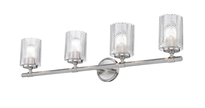 Z-Lite 1934-4V-BN Dover Street Four Light Vanity, Brushed Nickel