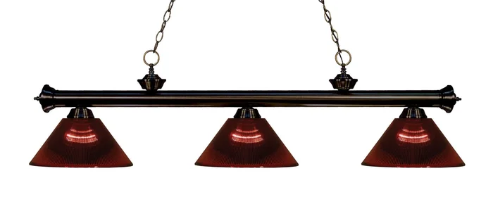 Z-Lite 200-3BRZ-ARBG Riviera Three Light Island Pendant, Bronze