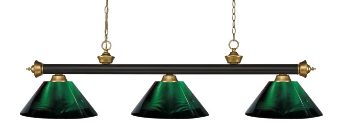 Z-Lite 200-3BRZ+SG-ARG Riviera Three Light Island Pendant, Bronze / Satin Gold