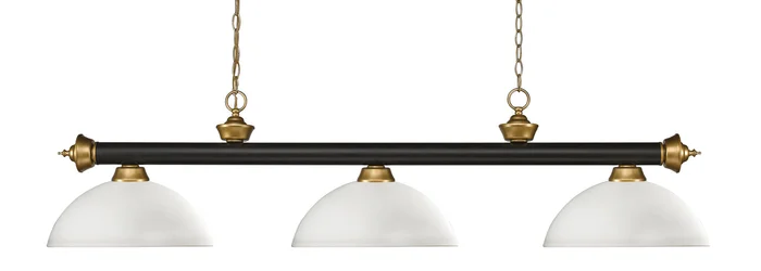 Z-Lite 200-3BRZ+SG-DMO14 Riviera Three Light Island Pendant, Bronze / Satin Gold