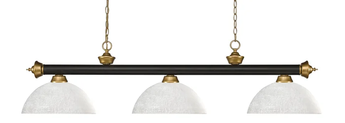 Z-Lite 200-3BRZ+SG-DWL14 Riviera Three Light Island Pendant, Bronze / Satin Gold