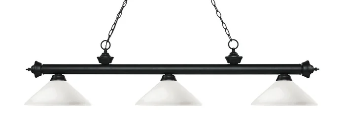 Z-Lite 200-3MB-AMO14 Riviera Three Light Island Pendant, Matte Black