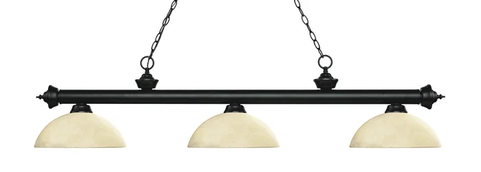 Z-Lite 200-3MB-DGM14 Riviera Three Light Island Pendant, Matte Black