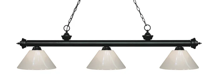 Z-Lite 200-3MB-PWH Riviera Three Light Island Pendant, Matte Black