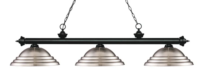 Z-Lite 200-3MB-SBN Riviera Three Light Island Pendant, Matte Black