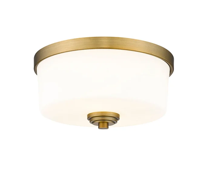 Z-Lite 220F2-HBR Arlington Two Light Flush Mount, Heritage Brass