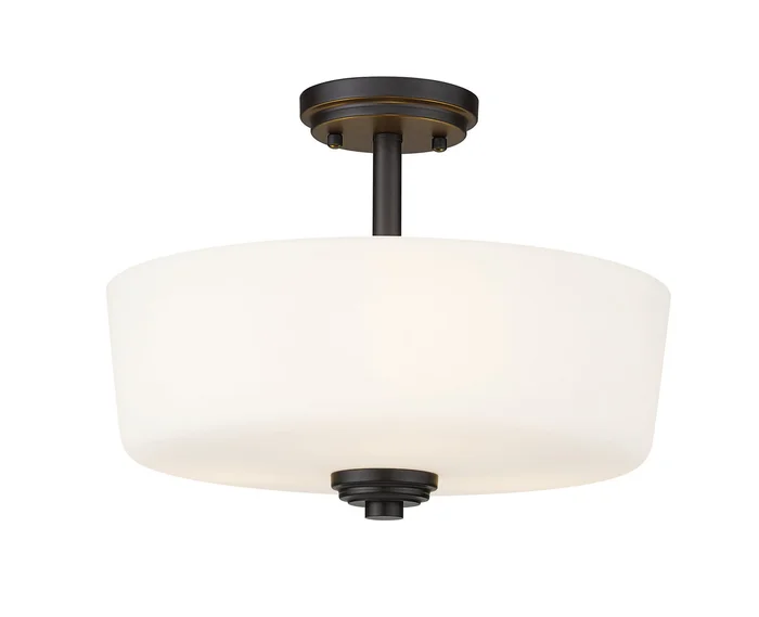 Z-Lite 220SF3 Arlington Three Light Semi Flush Mount, Bronze