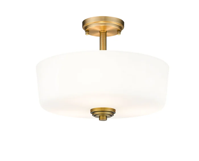 Z-Lite 220SF3-HBR Arlington Three Light Semi Flush Mount, Heritage Brass