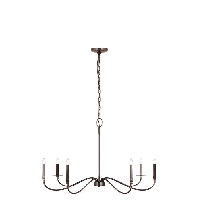 Z-Lite 2301-42BP Arrington Six Light Chandelier, Plated Bronze