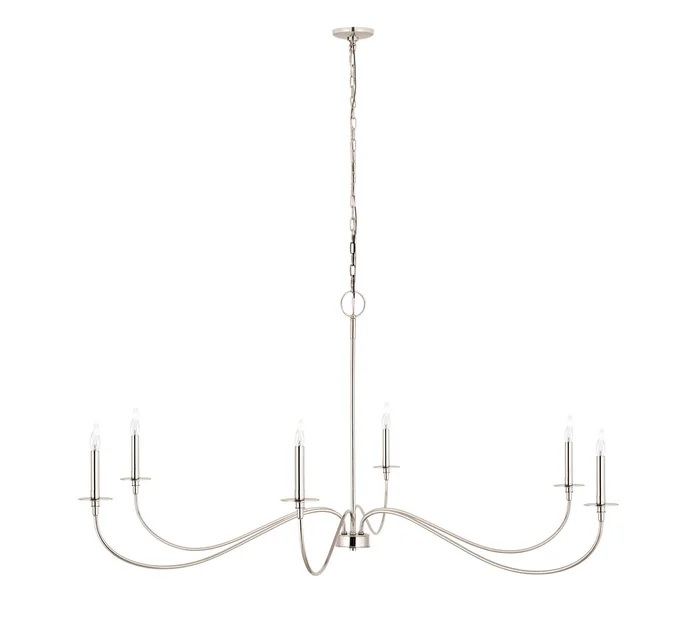 Z-Lite 2301-63PN Arrington Six Light Chandelier, Polished Nickel