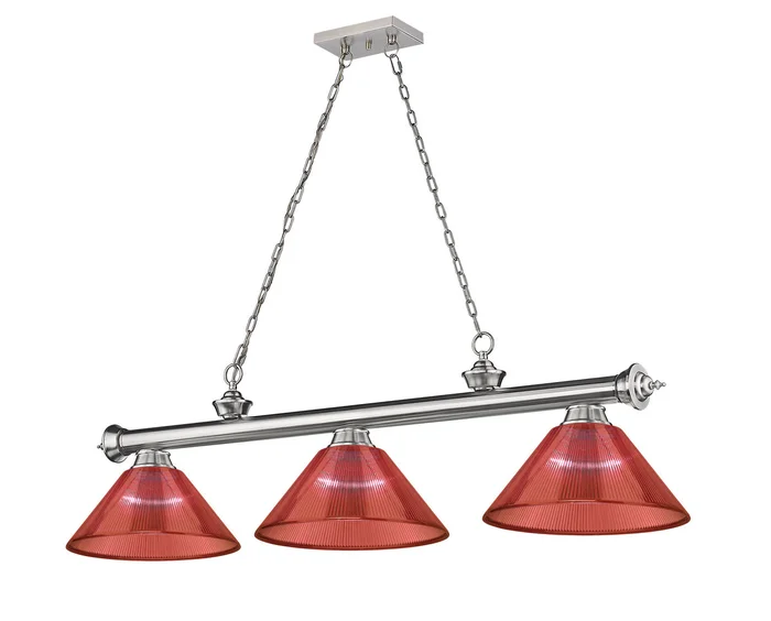 Z-Lite 2306-3BN-PRD Cordon Three Light Island Pendant, Brushed Nickel