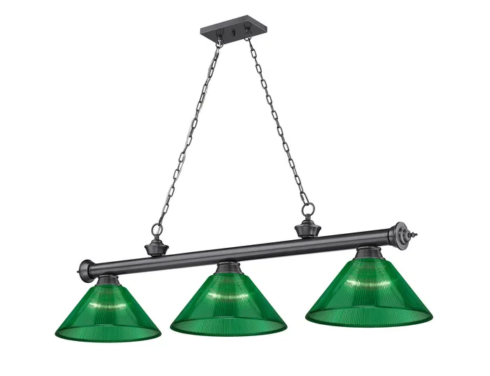 Z-Lite 2306-3BP-ARG Cordon Three Light Island Pendant, Bronze Plate
