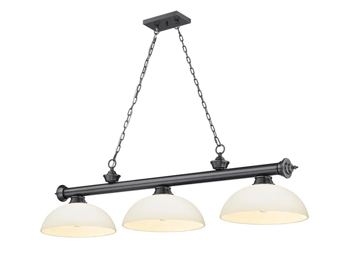Z-Lite 2306-3BP-DMO14 Cordon Three Light Island Pendant, Bronze Plate