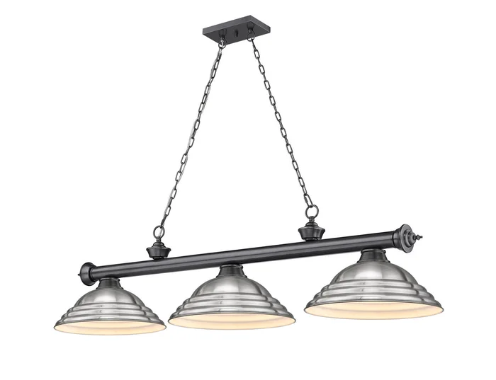 Z-Lite 2306-3BP-SBN Cordon Three Light Island Pendant, Bronze Plate