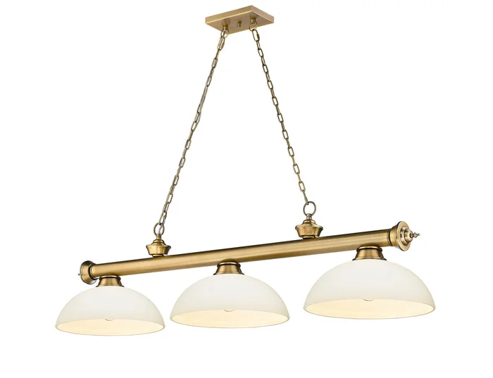 Z-Lite 2306-3RB-DMO14 Cordon Three Light Island Pendant, Rubbed Brass